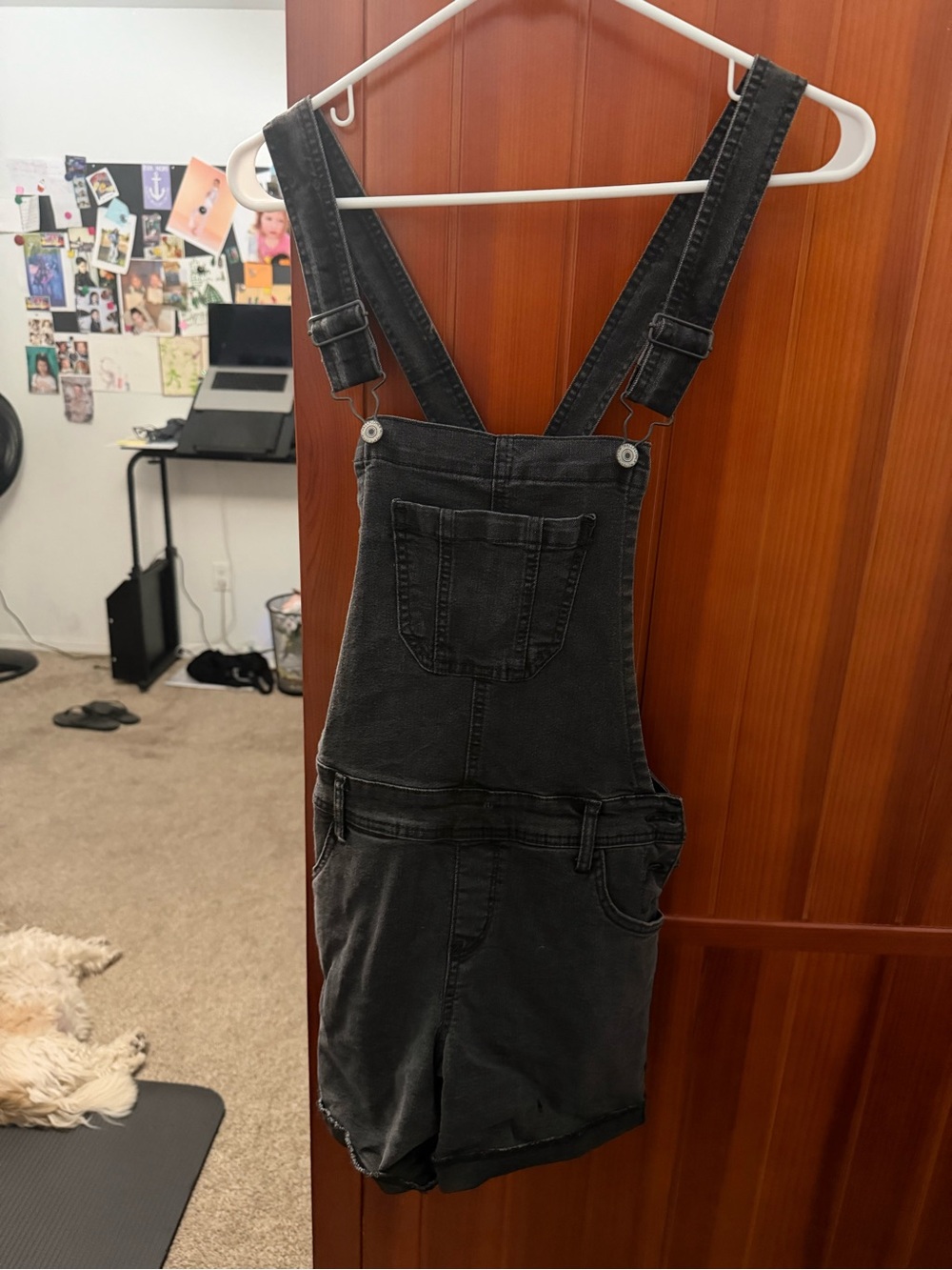 WALLFLOWER black wash denim Shortalls
